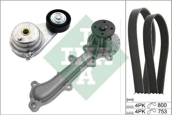 INA 529 0121 30 DRIVE BELT KIT, WITH WATER PUMP 529012130