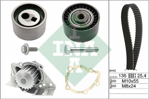 INA 530 0095 30 TIMING BELT KIT WITH WATER PUMP 530009530