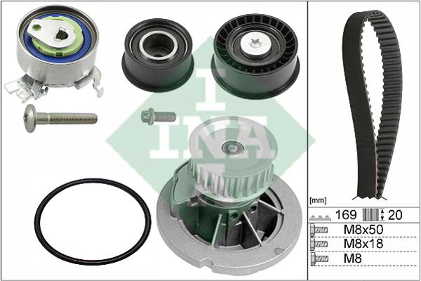 INA 530 0078 32 TIMING BELT KIT WITH WATER PUMP 530007832