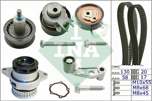 INA 530 0089 30 TIMING BELT KIT WITH WATER PUMP 530008930