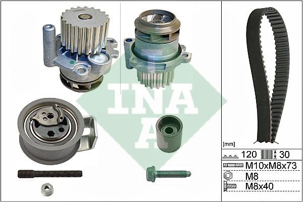 INA 530 0091 30 TIMING BELT KIT WITH WATER PUMP 530009130
