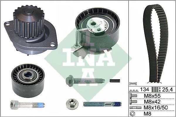 INA 530 0379 30 TIMING BELT KIT WITH WATER PUMP 530037930