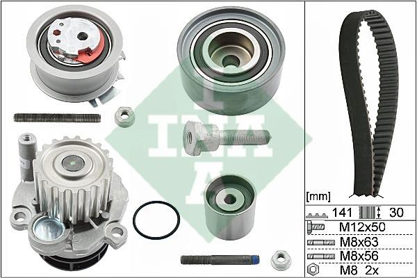 INA 530 0463 30 TIMING BELT KIT WITH WATER PUMP 530046330