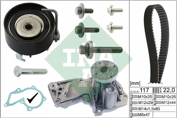 INA 530 0495 30 TIMING BELT KIT WITH WATER PUMP 530049530