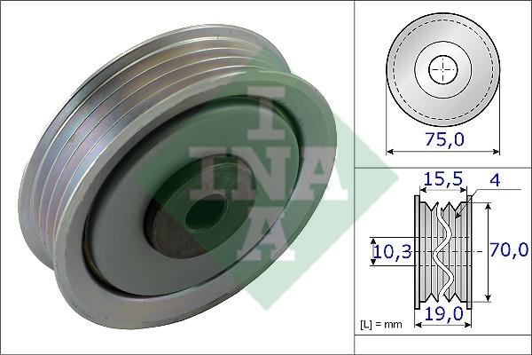 INA 531 0845 10 V-ribbed belt tensioner (drive) roller 531084510