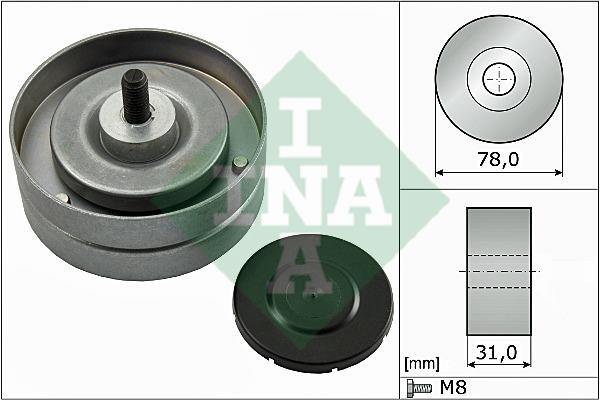 Belt tensioner pulley Volkswagen Phaeton: 532046310 INA Idler Pulley