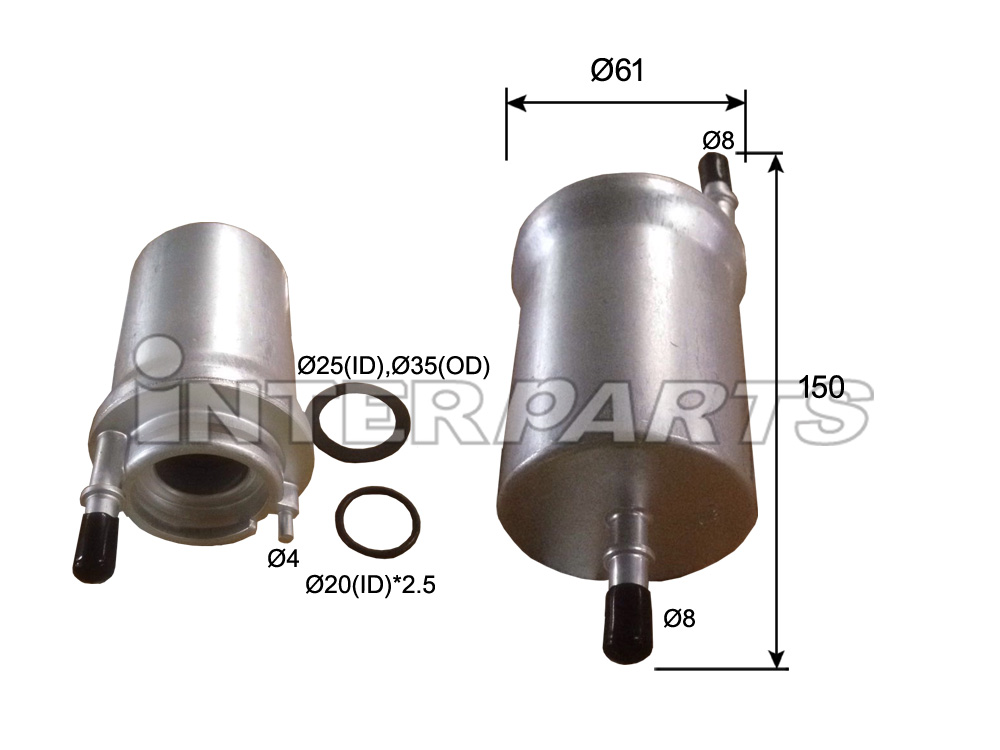 Interparts filter IPUF-509 Fuel filter IPUF509