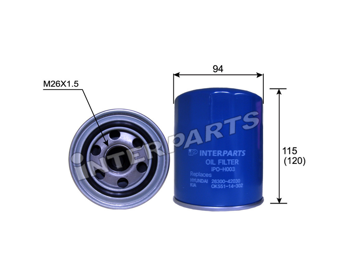 Interparts filter IPO-H003 Oil Filter IPOH003