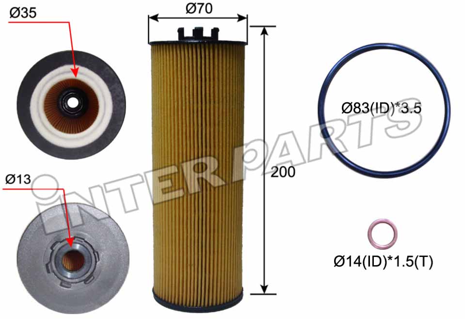 Interparts filter IPEO-705 Oil Filter IPEO705