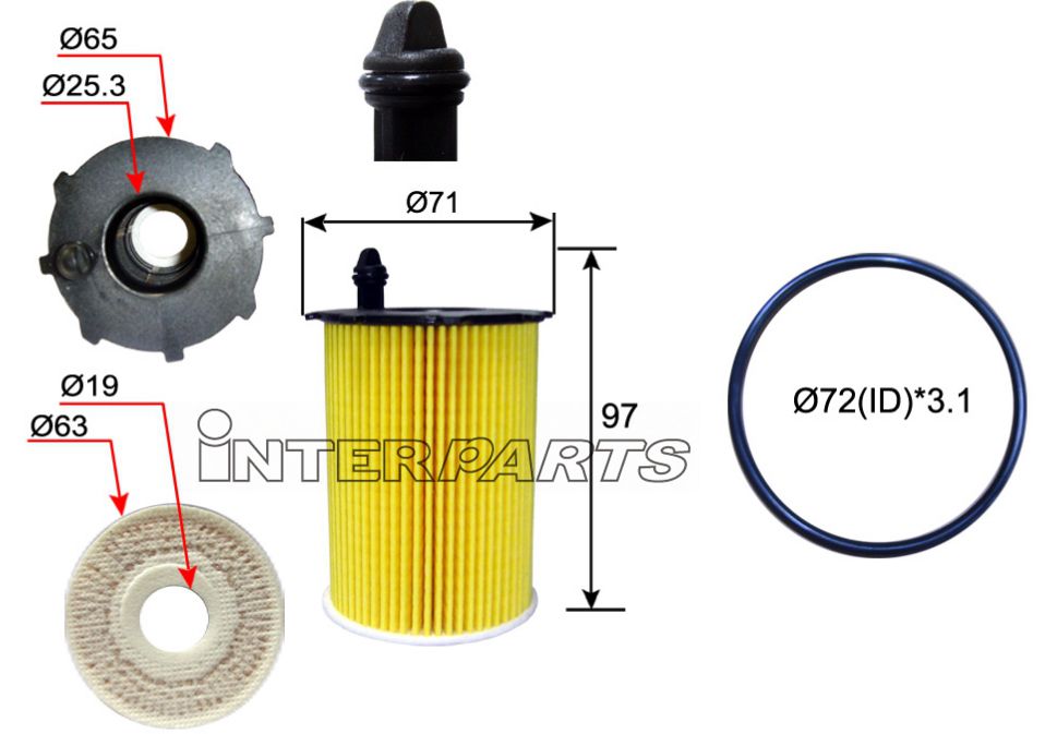 Interparts filter IPEO-753 Oil Filter IPEO753