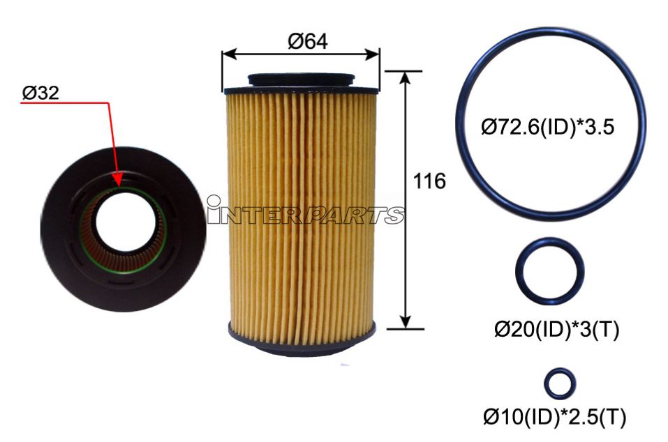 Interparts filter IPEO-766 Oil Filter IPEO766