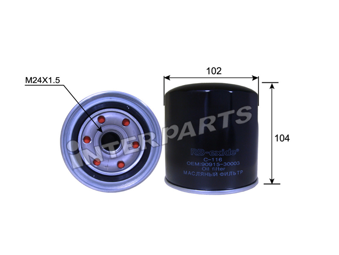 Interparts filter IPO-115 Oil Filter IPO115