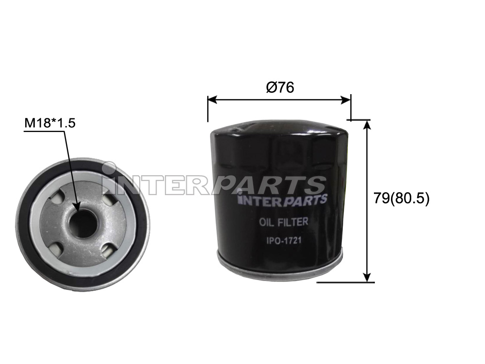 Interparts filter IPO-1721 Oil Filter IPO1721