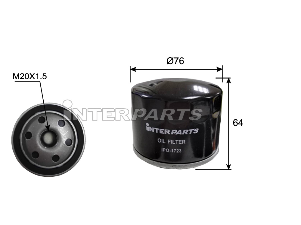Interparts filter IPO-1723 Oil Filter IPO1723