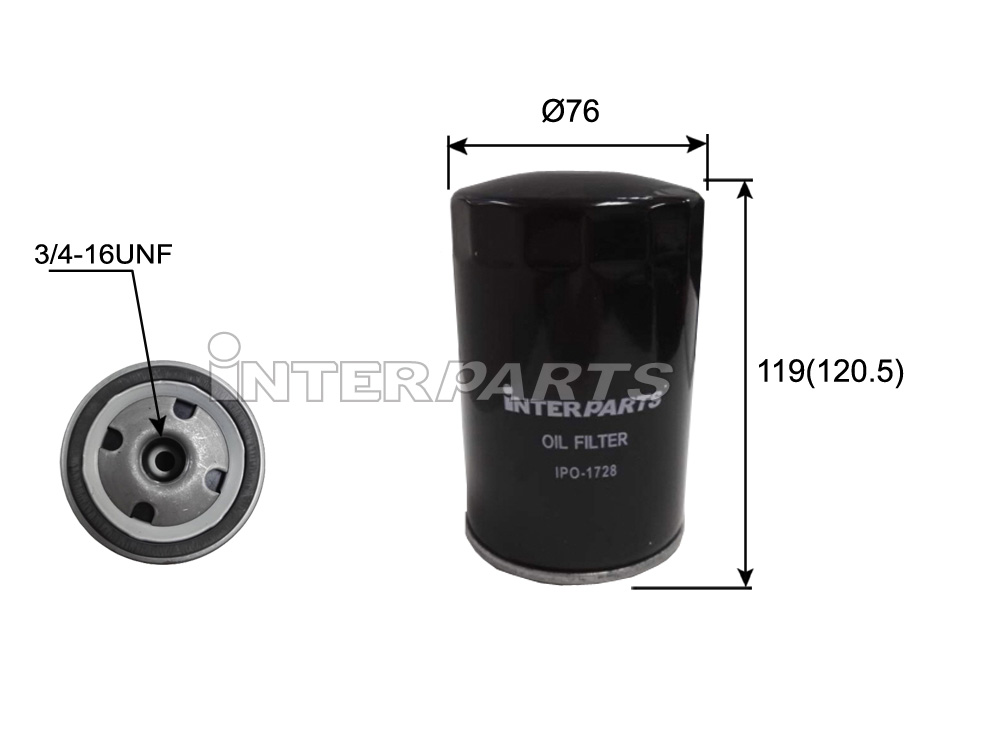 Interparts filter IPO-1728 Oil Filter IPO1728