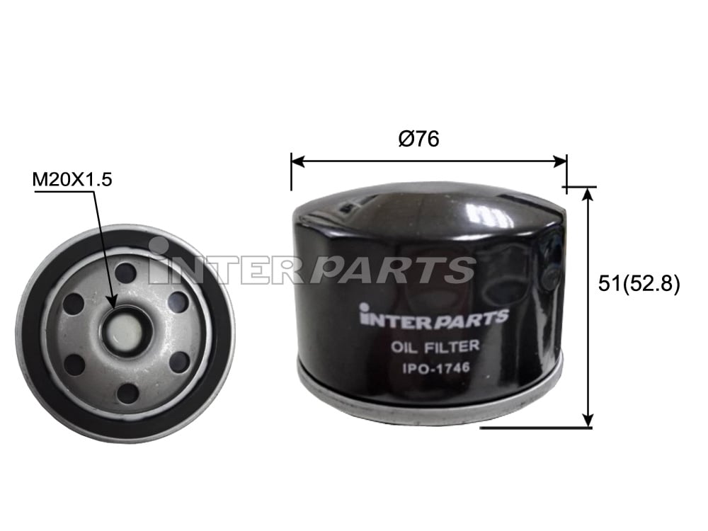 Interparts filter IPO-1746 Oil Filter IPO1746