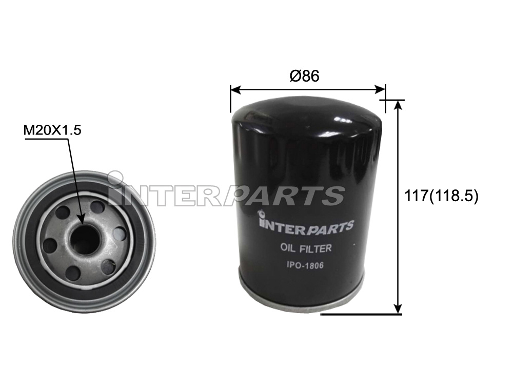 Interparts filter IPO-1806 Oil Filter IPO1806