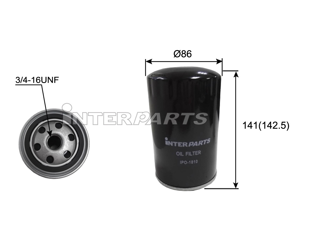 Interparts filter IPO-1810 Oil Filter IPO1810