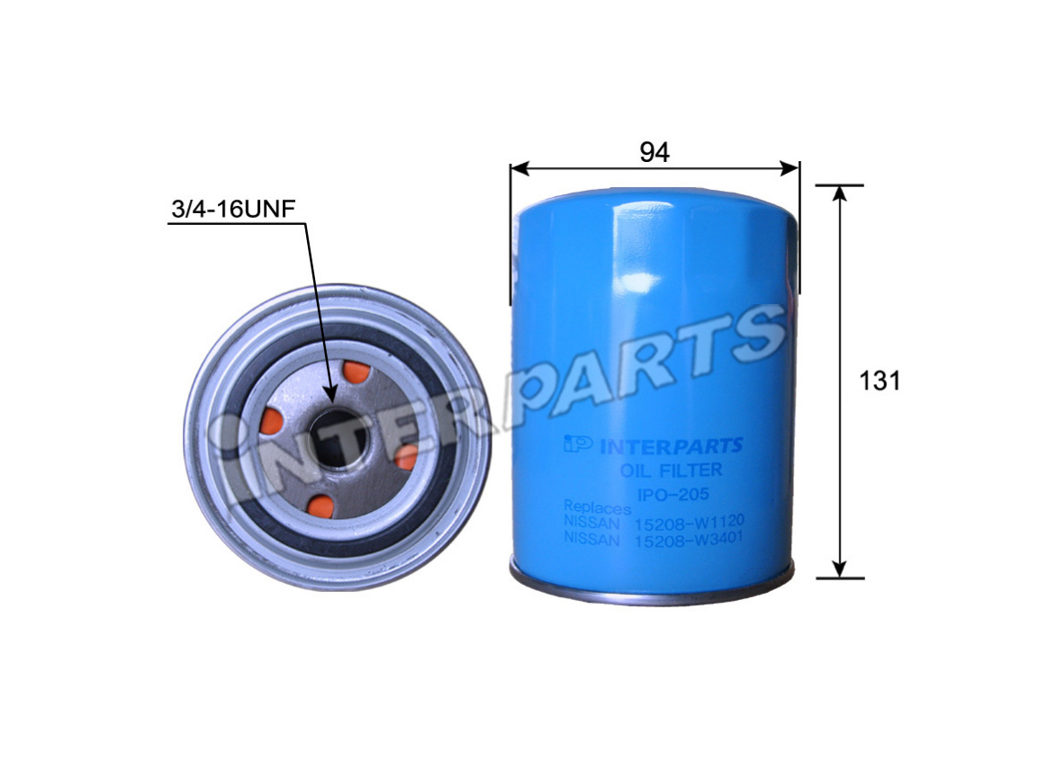 Interparts filter IPO-205 Oil Filter IPO205