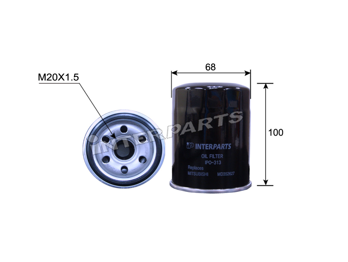 Interparts filter IPO-313 Oil Filter IPO313