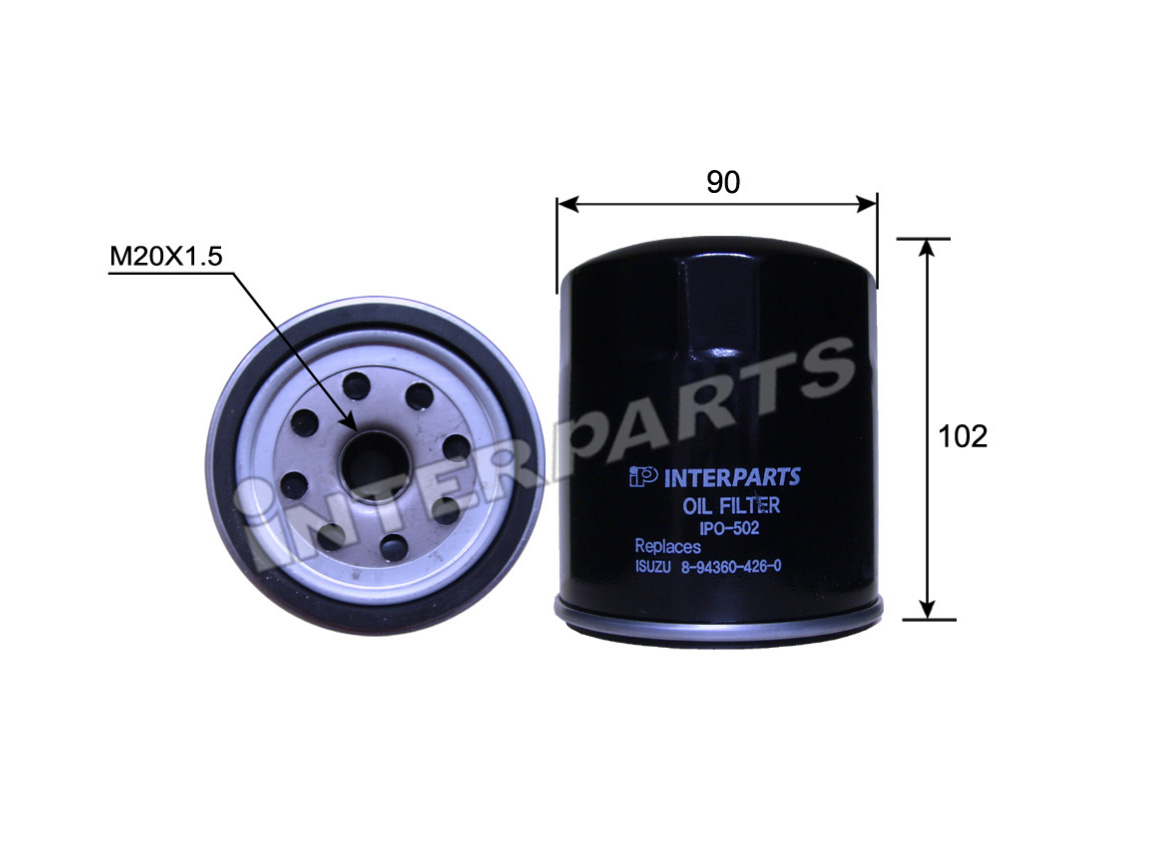 Interparts filter IPO-502 Oil Filter IPO502