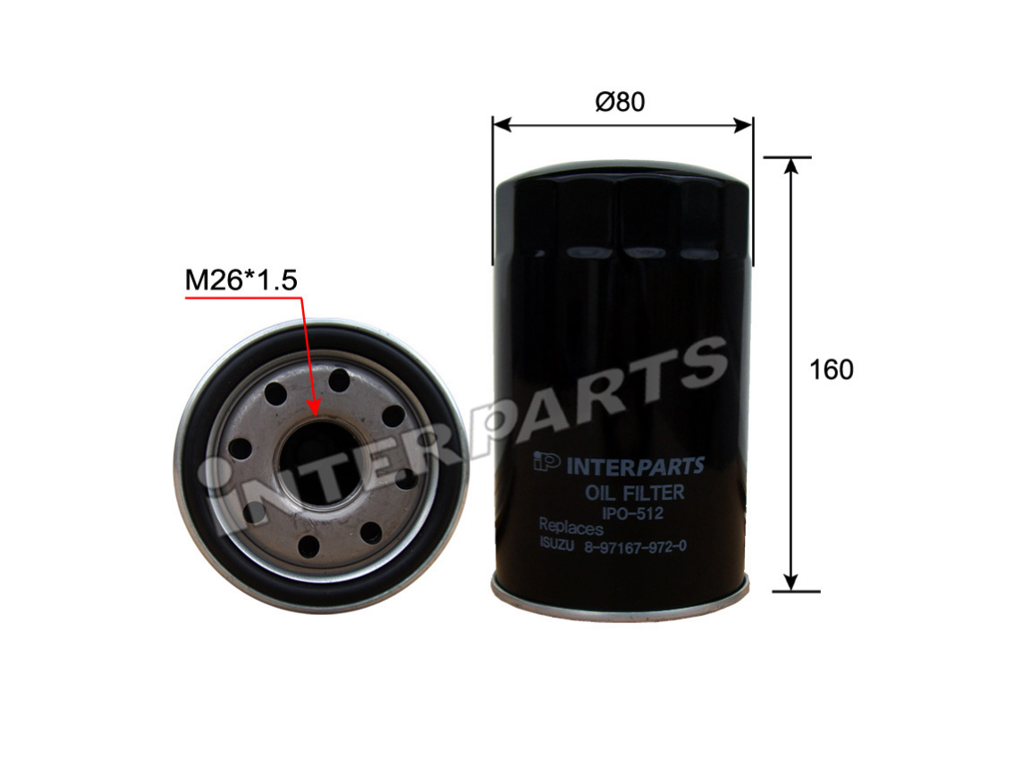 Interparts filter IPO-512 Oil Filter IPO512