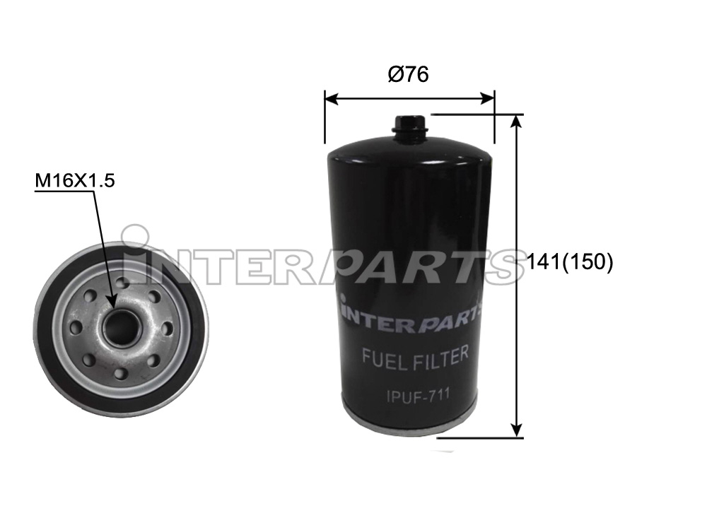 Interparts filter IPUF-711 Fuel filter IPUF711