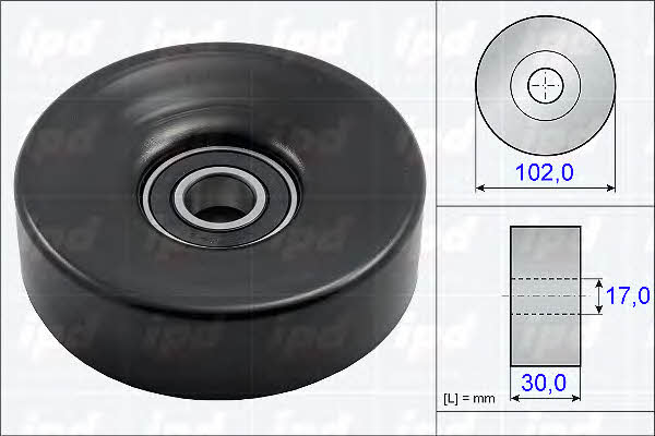 IPD 15-3692 V-ribbed belt tensioner (drive) roller 153692