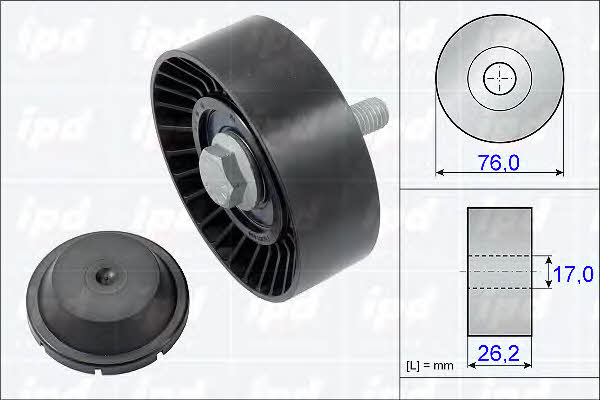 IPD 15-3801 V-ribbed belt tensioner (drive) roller 153801