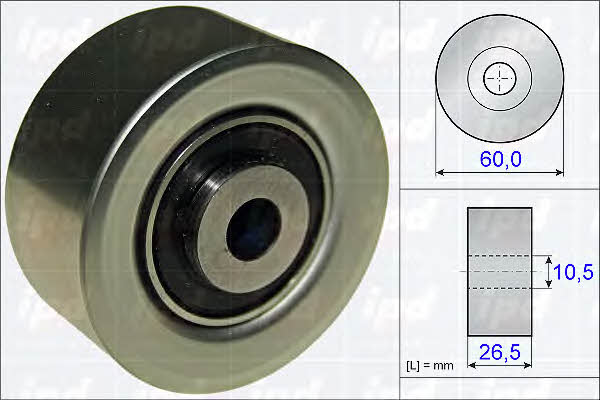 IPD 15-3823 V-ribbed belt tensioner (drive) roller 153823