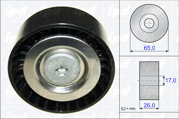 IPD 15-3824 V-ribbed belt tensioner (drive) roller 153824