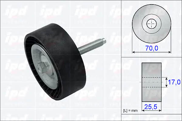 IPD 15-3829 V-ribbed belt tensioner (drive) roller 153829