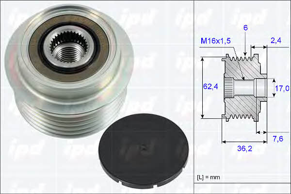 IPD 15-3847 Freewheel clutch, alternator 153847