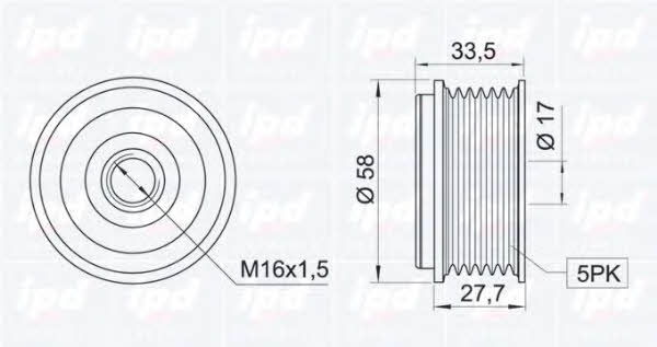 IPD 15-3185 Freewheel clutch, alternator 153185