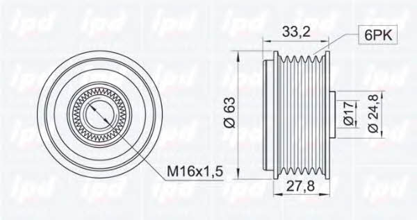 IPD 15-3189 Freewheel clutch, alternator 153189