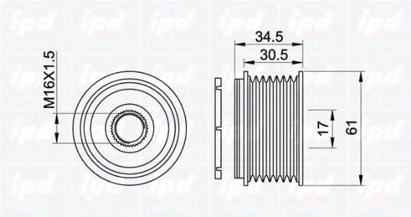 IPD 15-3190 Freewheel clutch, alternator 153190