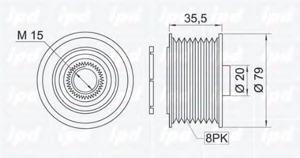 IPD 15-3195 Freewheel clutch, alternator 153195