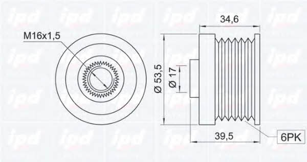 IPD 15-3196 Freewheel clutch, alternator 153196