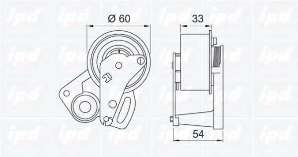 IPD 10-1002 Tensioner pulley, timing belt 101002