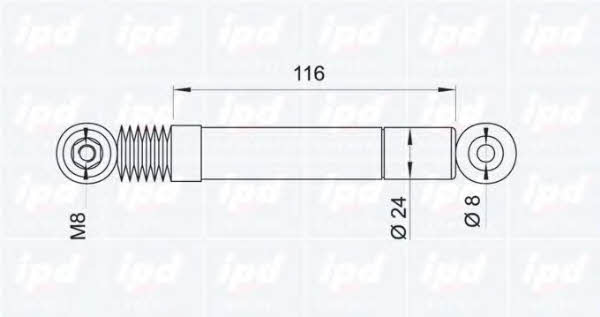 IPD 11-0851 Poly V-belt tensioner shock absorber (drive) 110851