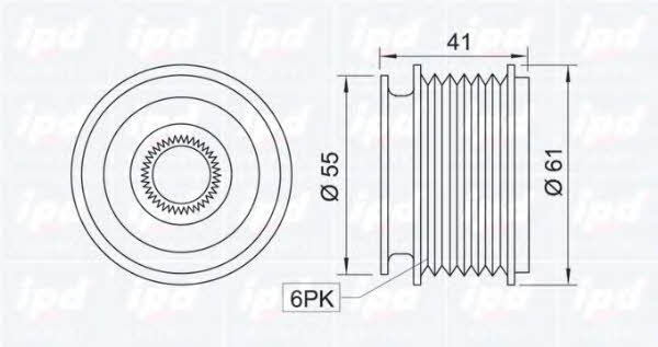 IPD 12-0010 Freewheel clutch, alternator 120010