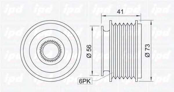 IPD 12-0011 Freewheel clutch, alternator 120011
