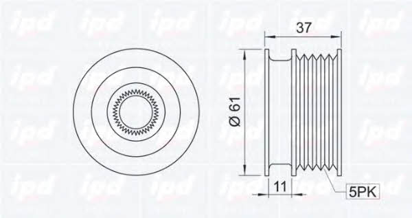 IPD 12-0228 Freewheel clutch, alternator 120228