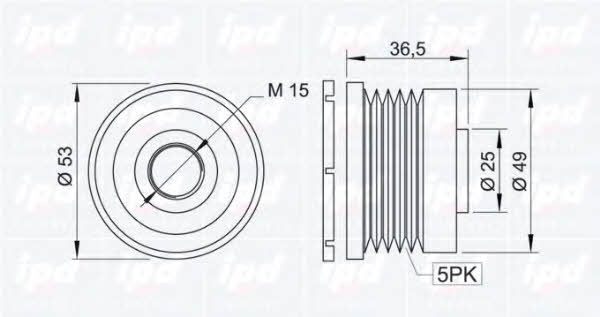 IPD 12-0728 Freewheel clutch, alternator 120728