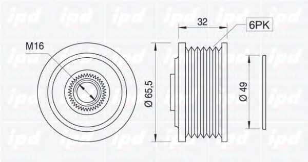 IPD 12-0737 Freewheel clutch, alternator 120737