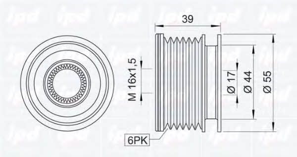 IPD 12-1066 Freewheel clutch, alternator 121066