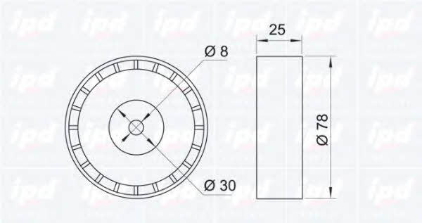 IPD 14-0025 V-ribbed belt tensioner (drive) roller 140025