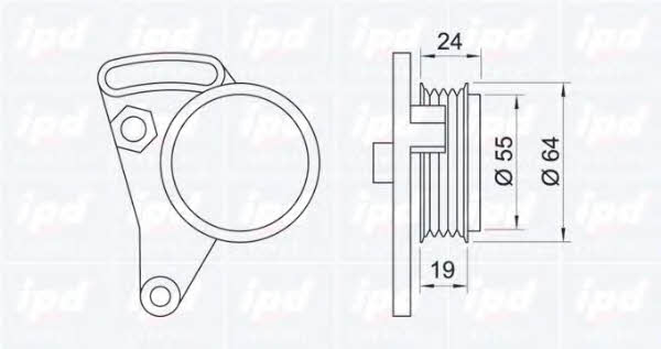 IPD 14-0032 V-ribbed belt tensioner (drive) roller 140032