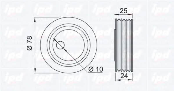 IPD 14-0057 V-ribbed belt tensioner (drive) roller 140057