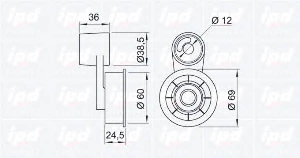 IPD 14-0061 Tensioner pulley, timing belt 140061